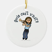 Light Girl Trumpet Player Ornament