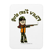 Light Girls Hunting Rectangle Magnets