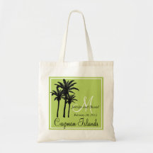 Light Green Beach Wedding Palm Trees Bag
