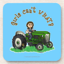 Light Green Farmer Girl Beverage Coaster