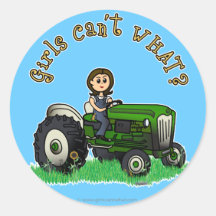 Light Green Farmer Girl Stickers