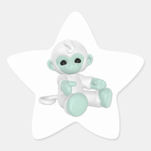Light Green Monkey Star Sticker