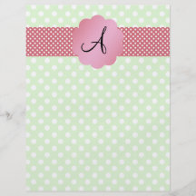 Light green polka dots monogram full colour flyer