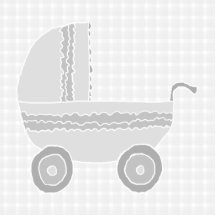Light grey and white baby pram. photo sculpture