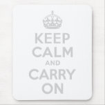 Light Grey Keep Calm and Carry On Mousemats