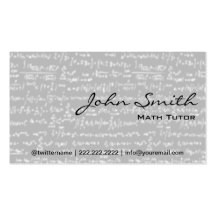 Light Grey Math Formulas Math Tutor Business Card