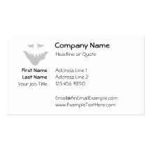 Light Grey Scary Face. Monster. Business Card