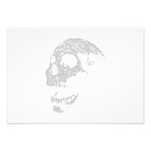 Light Grey Skull. Personalized Announcement
