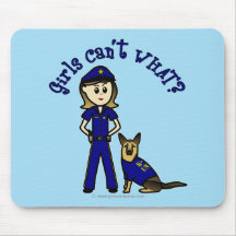 Light K9 Police Girl Mousepads