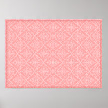 Light Orange Damask wedding gift Poster