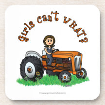 Light Orange Farmer Drink Coasters