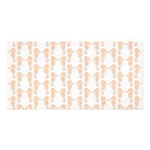 Light Orange Seahorse Pattern Photo Card