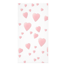 Light Pink Pattern of Love Hearts. Photo Cards
