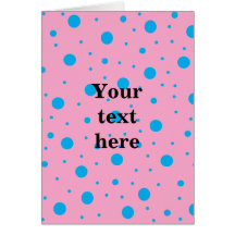 Light pink sky blue tiny and big polka dots greeting card