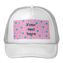 Light pink sky blue tiny and big polka dots trucker hat