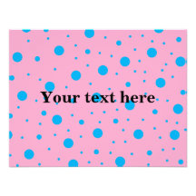 Light pink sky blue tiny and big polka dots custom invite