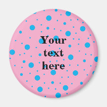 Light pink sky blue tiny and big polka dots refrigerator magnets