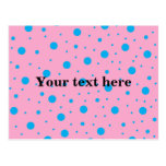 Light pink sky blue tiny and big polka dots postcards