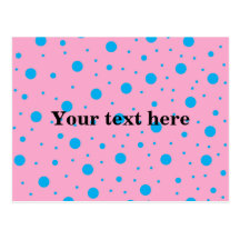 Light pink sky blue tiny and big polka dots postcards