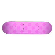 Light pink snowflakes skateboard deck
