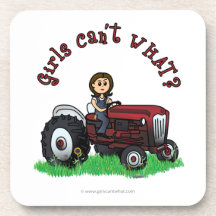 Light Red Farmer Girl Beverage Coasters
