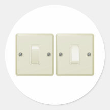 Light switch illustration round sticker