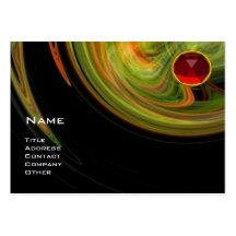 LIGHT VORTEX  RUBY- orange yellow green black red Business Card Templates