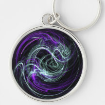 Light Within - Violet & Indigo Swirls Keychain