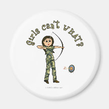 Light Woman Archery in Camouflage Fridge Magnet