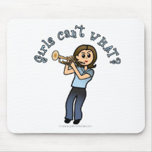 Light Woman Playing Trumpet Mouse Pad