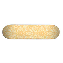 Light Yellow Damask Pattern Skateboard Deck