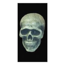 Lightblue Mr. Bone with black background Customized Photo Card