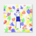 lighthouse blue white.png refrigerator magnets