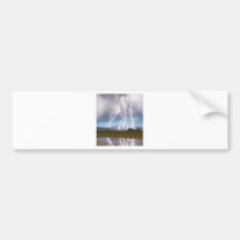 Lightning Striking Longs Peak Foothills 4C. Bumper Sticker