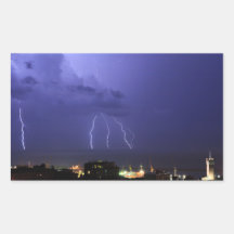 Lightnings in Genova Rectangular Sticker