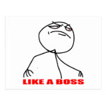 Like a boss meme face post card