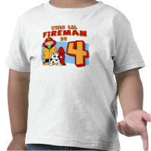 Lil Fireman 4th Birthday T-shirt