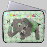 Lil' Lucky Elephant Green Computer Sleeve laptop sleeves