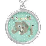 Lil' Lucky Elephant Green Star Necklace