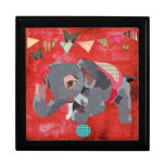 Lil' Lucky Elephant Red Art Box Trinket Box
