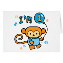 Lil Monkey 1st Birthday Greeting Cards