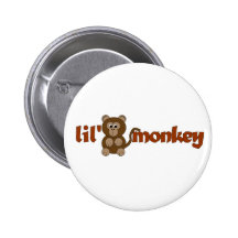 Lil monkey pinback button