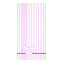 Lilac and white cute hearts photo card