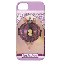 Lilac bauble, love, joy, peace iPhone 5 cases