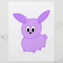 Lilac colour bunny. personalized flyer
