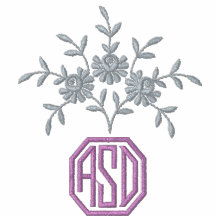 Lilac Flowers Monogram Initials Polo Shirt