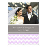 Lilac Grey Chevron Photo Elopement Announcement