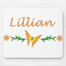 Lillian (Orange Butterfly) Mouse Mats