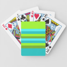 Lime and Aqua Stripe - Playing Cards