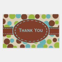 Lime Bouncing Dots Thank You Stickers